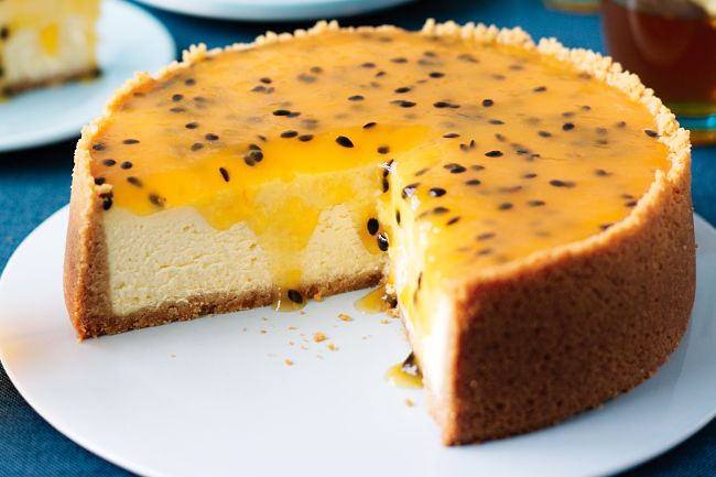 No Bake cheesecake with passion fruit topping - delicious and so attractive