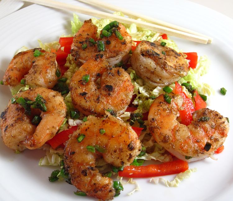 Salt and pepper peeled prawns are delicious and are an ideal party food