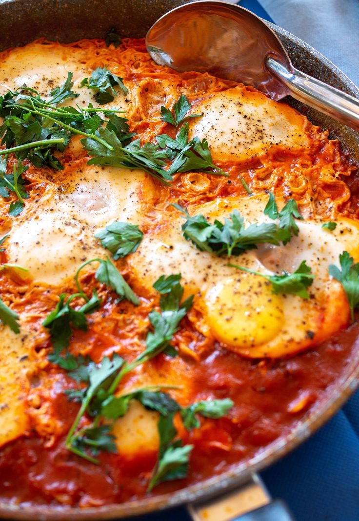 Classic Shakshuka makes a lovely breakfast or light lunch dish