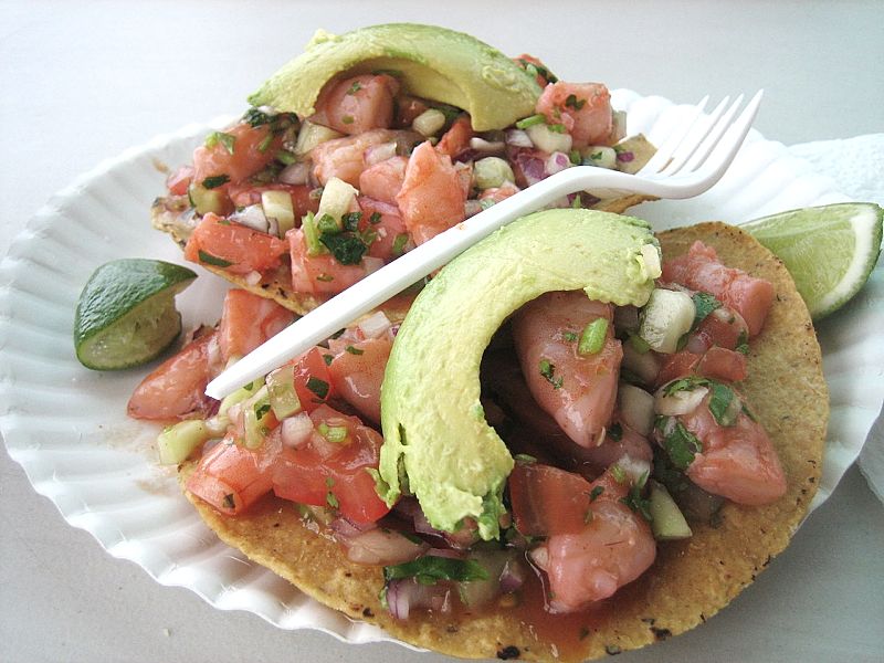 Shrimp tostadas