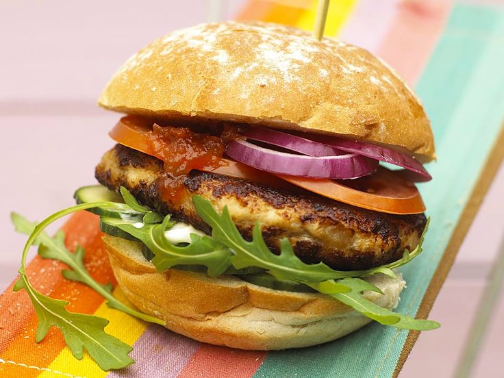 Barbecue Teriyaki Chicken Burger with homemade sauce