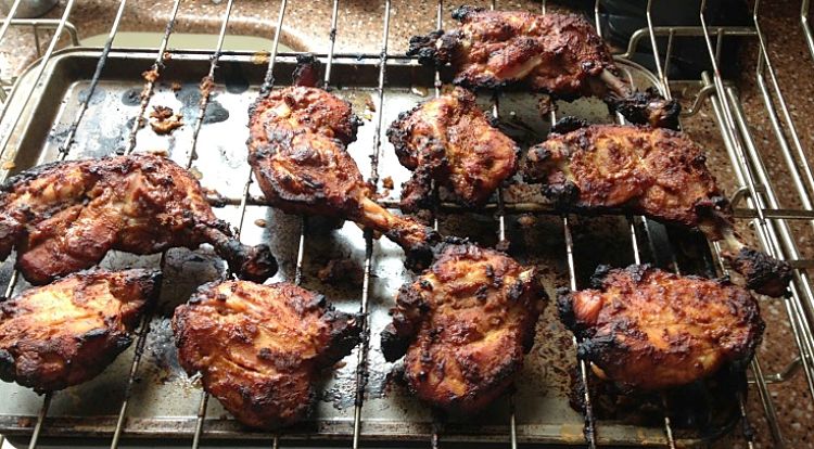 Chicken marinated in yogurt makes delightful homemade tandori style chicken